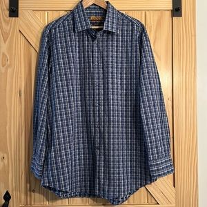 Men’s long sleeve button down shirt by Enzo Made In Italy size XL Blue